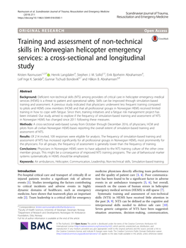 Training and Assessment of Non-Technical Skills in Norwegian