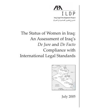 The Status of Women in Iraq: an Assessment of Iraq’S De Jure and De Facto Compliance with International Legal Standards