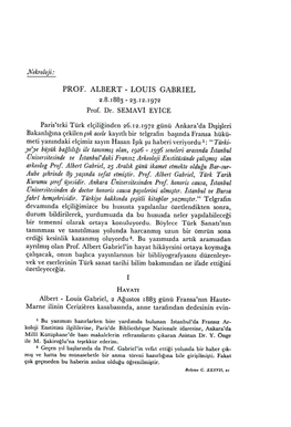 PROF. ALBERT - LOUIS GABRIEL 2.8.1883 - 23.12.1972 Prof