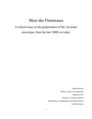 Meet the Flintstones a Critical Essay on the Perpetuation of the 'Caveman' Stereotype, from the Late 1800'S to Today