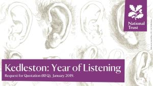 Kedleston: Year of Listening Request for Quotation (RFQ), January 2019