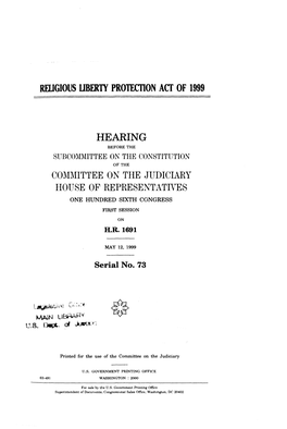 Religious Liberty Protection Act of 1999 Hearing