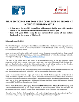 First Edition of the 2018 Hero Challenge to Tee Off At