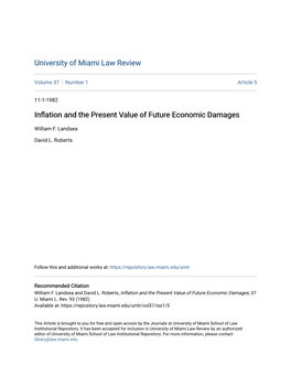 Inflation and the Present Value of Future Economic Damages