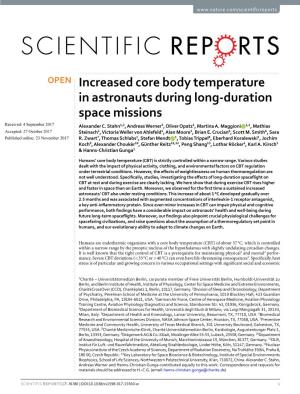 Increased Core Body Temperature in Astronauts During Long-Duration Space Missions Received: 4 September 2017 Alexander C
