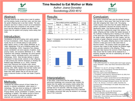 Time Needed to Eat Mother Or Mate Methods