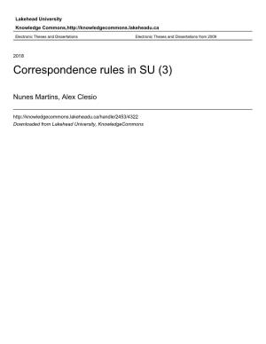 Correspondence Rules in SU (3)