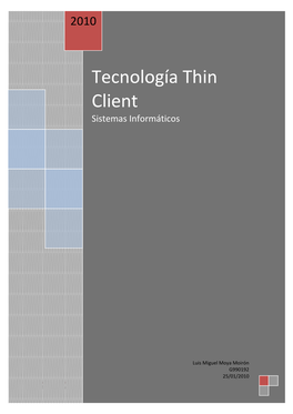 Tecnología Thin Client Sistemas Informáticos