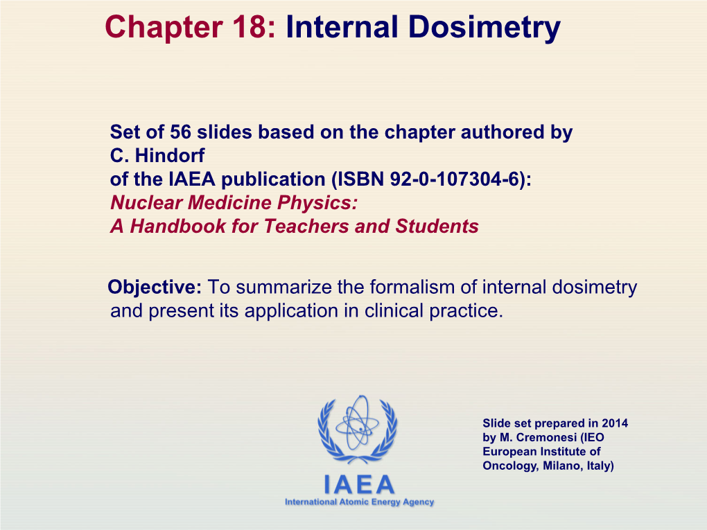 Chapter 18. Internal Dosimetry