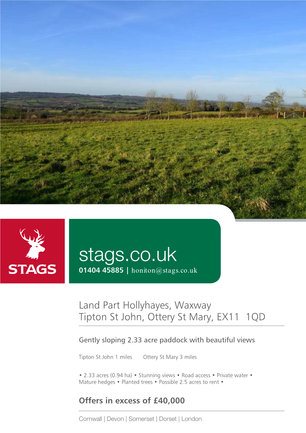 Stags.Co.Uk 01404 45885 | Honiton@Stags.Co.Uk