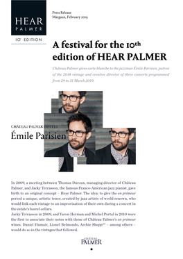 A Festival for the 10Th Edition of HEAR PALMER
