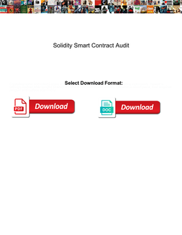 Solidity Smart Contract Audit