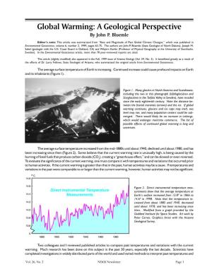 Global Warming: a Geological Perspective by John P