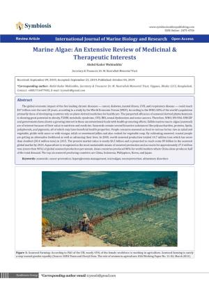 Marine Algae: an Extensive Review of Medicinal & Therapeutic Interests