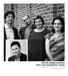 Jupiter String Quartet with Jon Nakamatsu, Piano