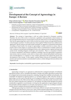 Development of the Concept of Agroecology in Europe: a Review