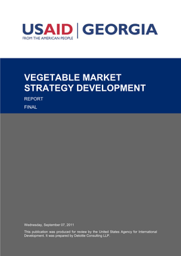 Vegetable Market Strategy Development Report Final