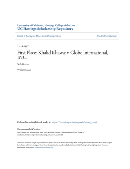 Khalid Khawar V. Globe International, INC. Seth Gerber