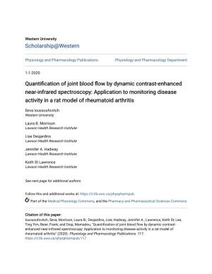 Quantification of Joint Blood Flow by Dynamic