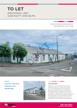 To Let Industrial Unit 4,051 Sq Ft (376 Sq M)
