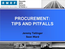 Procurement: Tips and Pitfalls