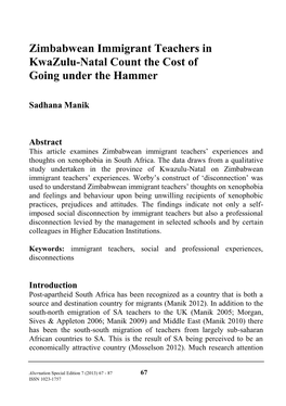 Zimbabwean Immigrant Teachers in Kwazulu-Natal Count the Cost of Going Under the Hammer