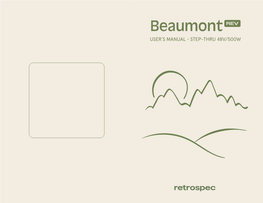 Beaumont USER’S MANUAL • STEP-THRU 48V/500W User’S Manual Electric Bike