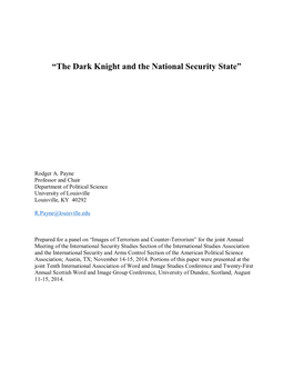 “The Dark Knight and the National Security State”