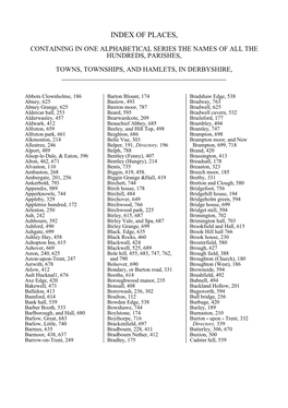 White's 1857 Directory of Derbyshire