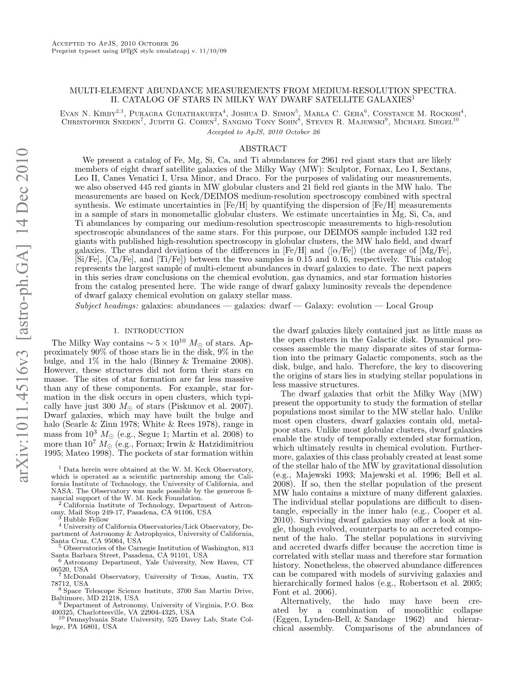 Multi-Element Abundance Measurements from Medium