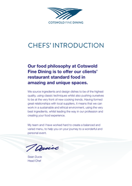Chefs' Introduction