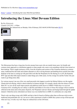 Introducing the Linux Mint Devuan Edition
