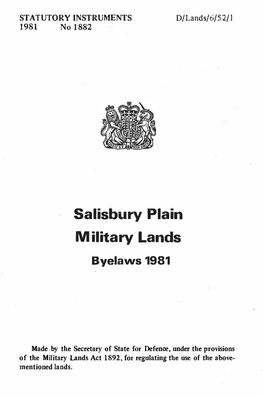 Salisbury-Plain Byelaws 1981