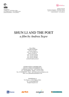 SHUN LI and the POET a Film by Andrea Segre