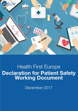 Health First Europe Declaration for Patient Safety Working Document