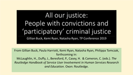 All Our Justice: People with Convictions and 'Participatory' Criminal Justice