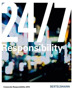 Corporate Responsibility 2015 Responsibility Corporate Bertelsmann