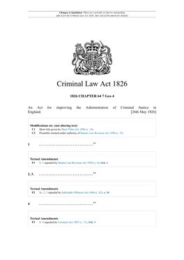 Criminal Law Act 1826
