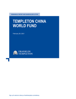 Templeton China World Fund Semiannual Report