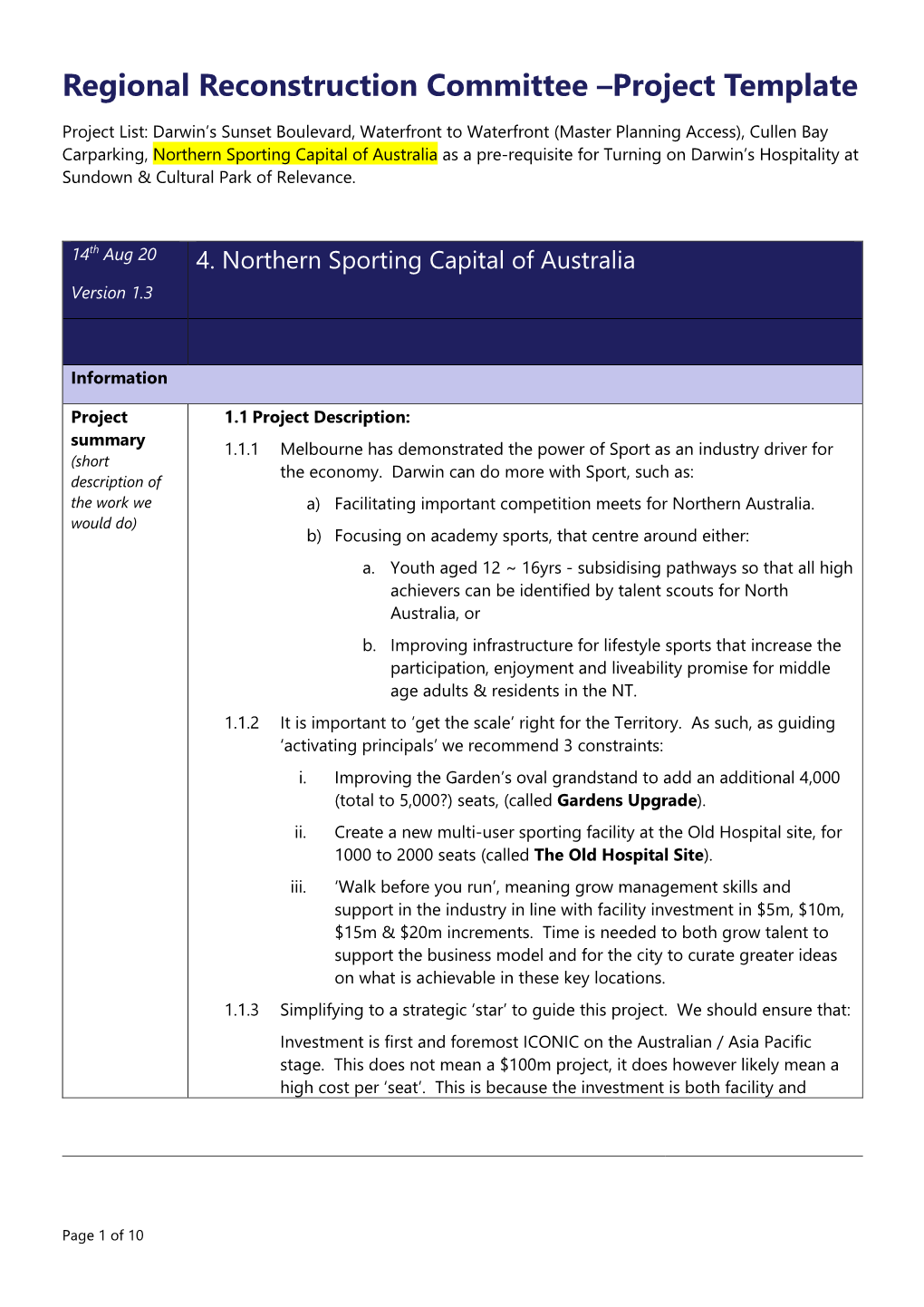 4 North Australia Sporting Capital