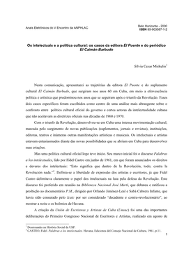 Os Casos Da Editora El Puente E Do Periódico El Caimán Barbudo
