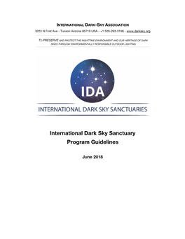 International Dark Sky Sanctuary Program Guidelines