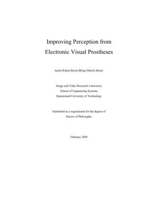 Improving Perception from Electronic Visual Prostheses