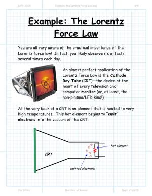 The Lorentz Force Law.Doc 1/5