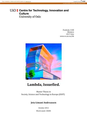 Lambda, Issuefied