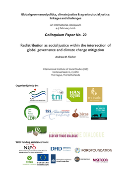 Redistribution As Social Justice Within the Intersection of Global Governance and Climate Change Mitigation