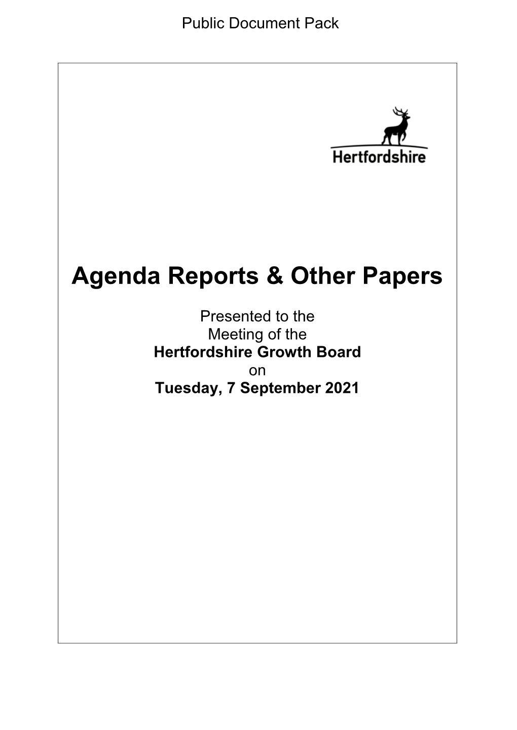 (Public Pack)Agenda Document for Hertfordshire Growth Board, 07/09