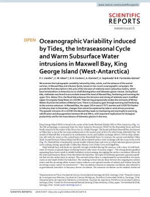 Oceanographic Variability Induced by Tides, the Intraseasonal Cycle and Warm Subsurface Water Intrusions in Maxwell Bay, King George Island (West-Antarctica) P