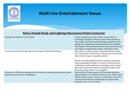 Multi-Use Entertainment Venue