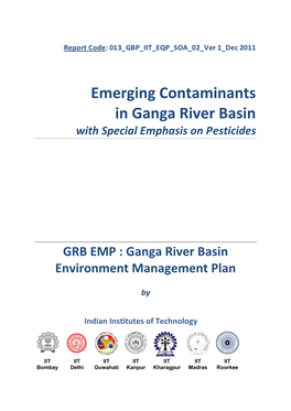 Emerging Cont Emerging Contaminants in Ganga River Basin